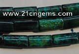 CCS708 15.5 inches 8*16mm flat tube dyed chrysocolla gemstone beads