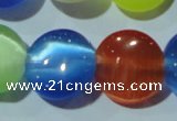 CCT526 15 inches 10mm flat round cats eye beads wholesale