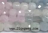 CCU1007 15 inches 4mm faceted cube morganite beads
