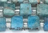 CCU1315 15 inches 7mm - 8mm faceted cube apatite beads