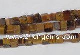 CCU34 15.5 inches 5*5mm cube yellow tiger eye beads wholesale