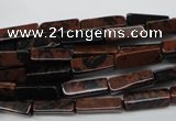 CCU523 15.5 inches 4*13mm cuboid mahogany obsidian beads wholesale