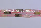CCU608 15.5 inches 8*20mm - 10*30mm cuboid mixed quartz beads