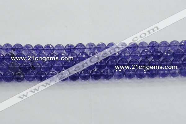 CCY603 15.5 inches 10mm faceted round blue cherry quartz beads