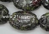 CDB248 15.5 inches 22*30mm carved oval natural dragon blood jasper beads