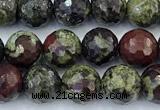 CDB355 15 inches 6mm faceted round dragon blood jasper beads