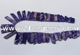 CDE1004 Top drilled 9*15mm - 10*45mm sticks sea sediment jasper beads