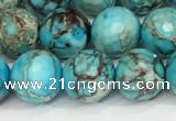 CDE1387 15.5 inches 10mm faceted round sea sediment jasper beads