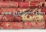 CDE1423 15.5 inches 4*13mm tube sea sediment jasper beads wholesale