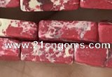 CDE1486 15.5 inches 4*13mm cuboid synthetic sea sediment jasper beads