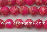 CDE2110 15.5 inches 6mm faceted round dyed sea sediment jasper beads