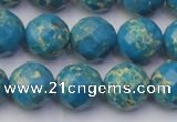CDE2165 15.5 inches 16mm faceted round dyed sea sediment jasper beads