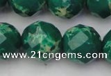 CDE2208 15.5 inches 22mm faceted round dyed sea sediment jasper beads