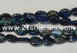 CDE233 15.5 inches 6*8mm oval dyed sea sediment jasper beads