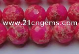 CDE2507 15.5 inches 14mm faceted round dyed sea sediment jasper beads