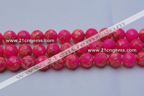 CDE2511 15.5 inches 22mm faceted round dyed sea sediment jasper beads