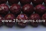 CDE2528 15.5 inches 14mm faceted round dyed sea sediment jasper beads