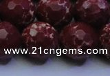CDE2531 15.5 inches 20mm faceted round dyed sea sediment jasper beads