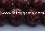 CDE2532 15.5 inches 22mm faceted round dyed sea sediment jasper beads