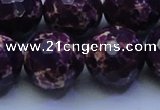 CDE2540 15.5 inches 24mm faceted round dyed sea sediment jasper beads