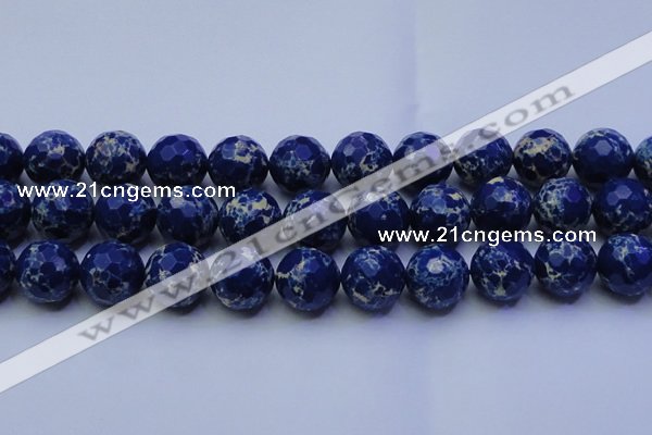 CDE2583 15.5 inches 22mm faceted round dyed sea sediment jasper beads