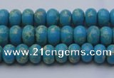 CDE2648 15.5 inches 5*8mm rondelle dyed sea sediment jasper beads