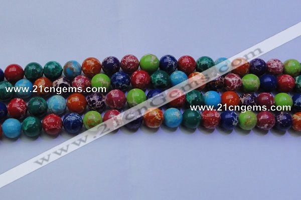 CDE2693 15.5 inches 14mm round mixed color sea sediment jasper beads