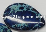 CDE346 Top-drilled 40*60mm flat teardrop dyed sea sediment jasper beads