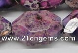 CDE41 15.5 inches 25*35mm faceted nuggets dyed sea sediment jasper beads