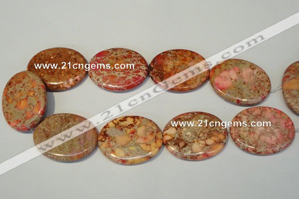 CDE537 15.5 inches 35*45mm oval dyed sea sediment jasper beads