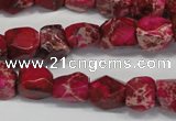 CDE612 15.5 inches 8*10mm faceted nugget dyed sea sediment jasper beads