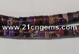 CDE704 15.5 inches 3*6mm heishi dyed sea sediment jasper beads