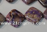 CDE720 15.5 inches 18*18mm diamond dyed sea sediment jasper beads