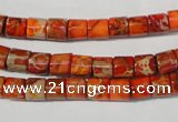 CDE735 15.5 inches 6*6mm tube dyed sea sediment jasper beads