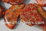 CDE760 15.5 inches 19*32mm – 22*38mm freeform dyed sea sediment jasper bead