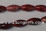 CDE778 15.5 inches 8*16mm rice dyed sea sediment jasper beads