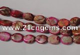 CDE781 15.5 inches 6*8mm oval dyed sea sediment jasper beads