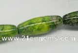CDE89 15.5 inches 12*30mm rice dyed sea sediment jasper beads