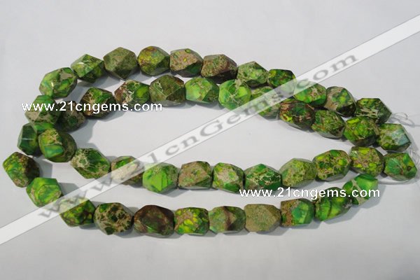 CDE932 15.5 inches 13*17mm faceted nuggets dyed sea sediment jasper beads