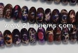 CDI372 15.5 inches 6*12mm rondelle dyed imperial jasper beads