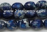CDI49 16 inches 12*15mm faceted egg-shaped dyed imperial jasper beads