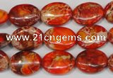 CDI531 15.5 inches 12*16mm oval dyed imperial jasper beads