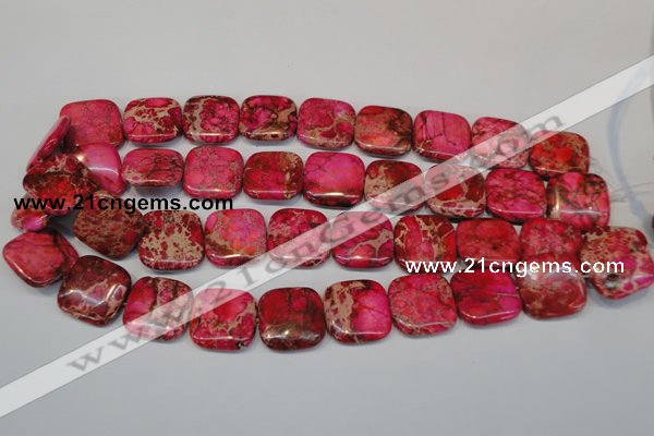 CDI625 15.5 inches 20*20mm square dyed imperial jasper beads
