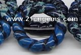 CDI67 16 inches 40mm donut shaped dyed imperial jasper beads