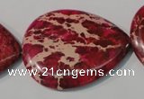 CDI790 15.5 inches 30*40mm flat teardrop dyed imperial jasper beads
