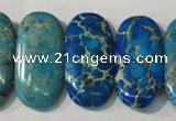 CDI917 15.5 inches 15*30mm oval double drilled dyed imperial jasper beads