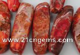 CDI984 15 inches 13*30mm – 16*50mm irregular dyed imperial jasper beads