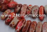 CDI985 15.5 inches 6*15mm - 8*20mm dyed imperial jasper chips beads