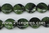 CDJ117 15.5 inches 12mm flat round Canadian jade beads wholesale