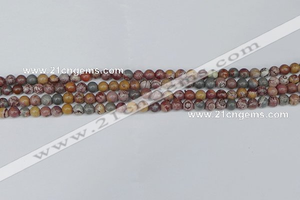 CDJ400 15.5 inches 4mm round sonoran dendritic jasper beads